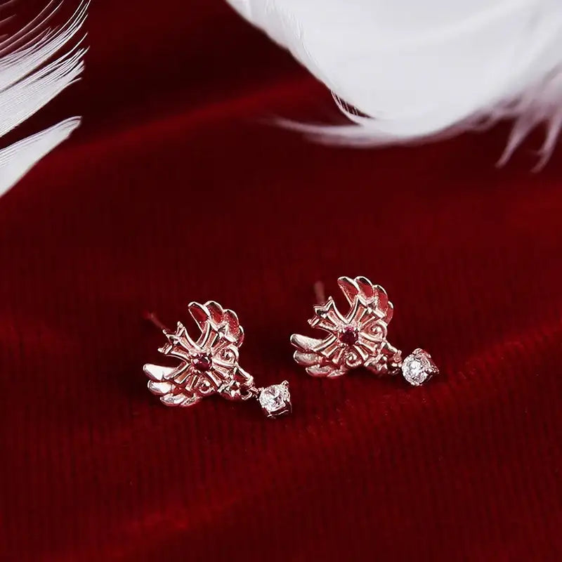Saint Tail x Clue - Angel Wing Cross 10K Gold Earring - CLUE - Jewelry - Harumio