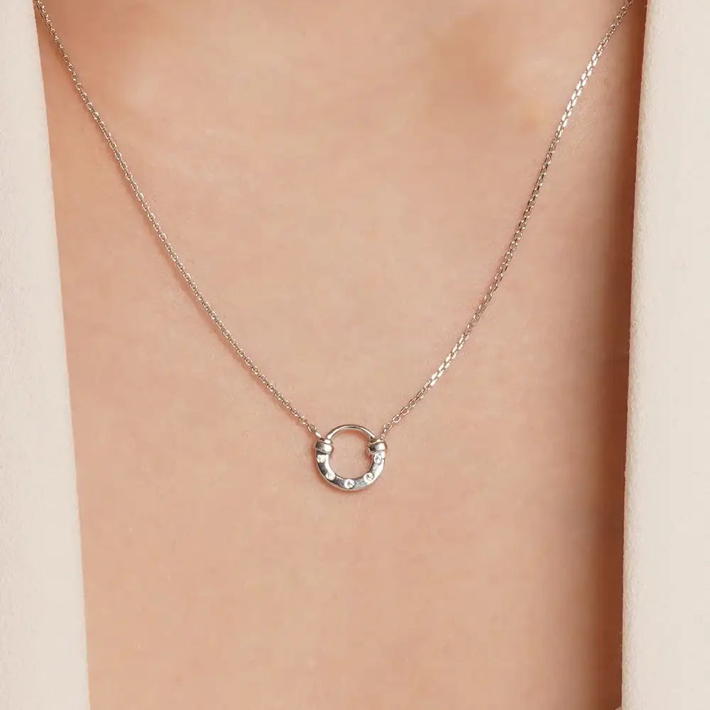 OST - Lucky Rock Horseshoe Daily Stone Silver Necklace - OST - Jewelry - Harumio
