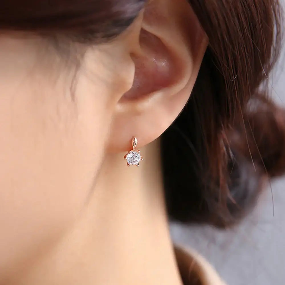 OST - Prong Setting Simulated Diamond Earring - OST - Jewelry - Harumio