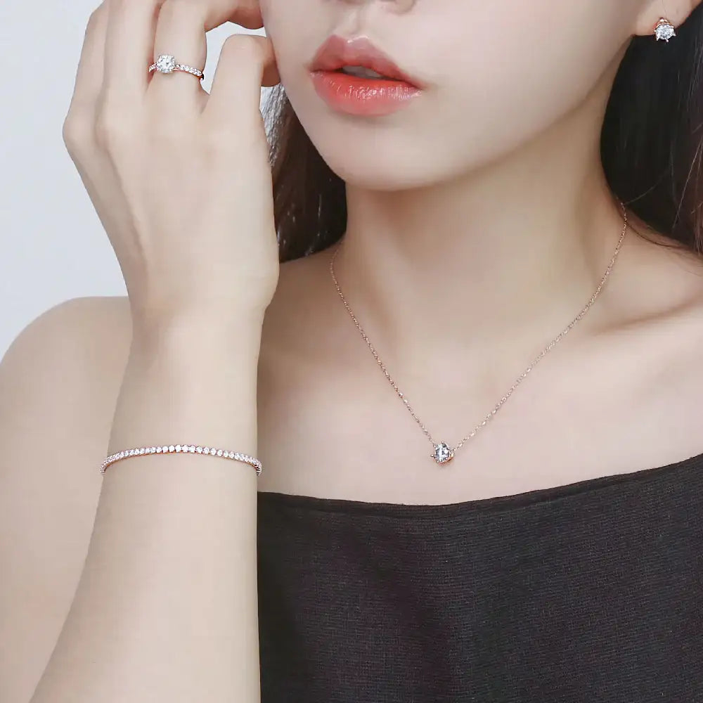 CLUE - Crown Setting Rose Gold Bracelet - CLUE - Jewelry - Harumio