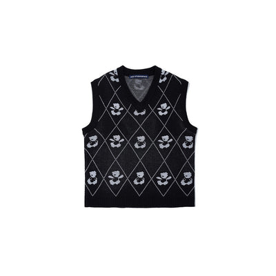 AQO - Bear Pattern Knit Vest