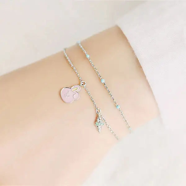 BT21 x OST - Silver Bracelet Ver. 2 - Cooky - BT21 - Bracelets - Harumio