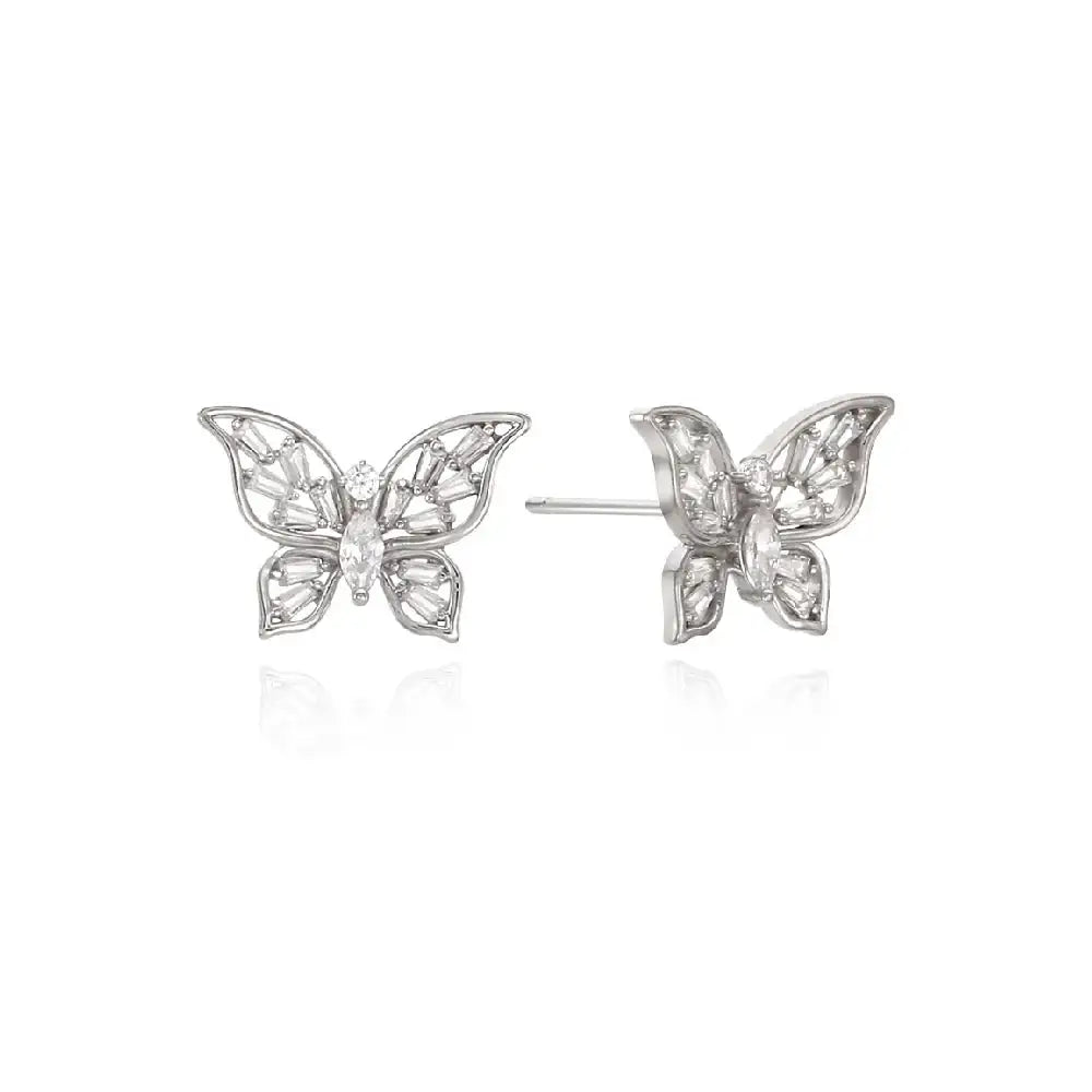 CLUE - Butterfly Cubic Silver Earrings - CLUE - Jewelry - Harumio