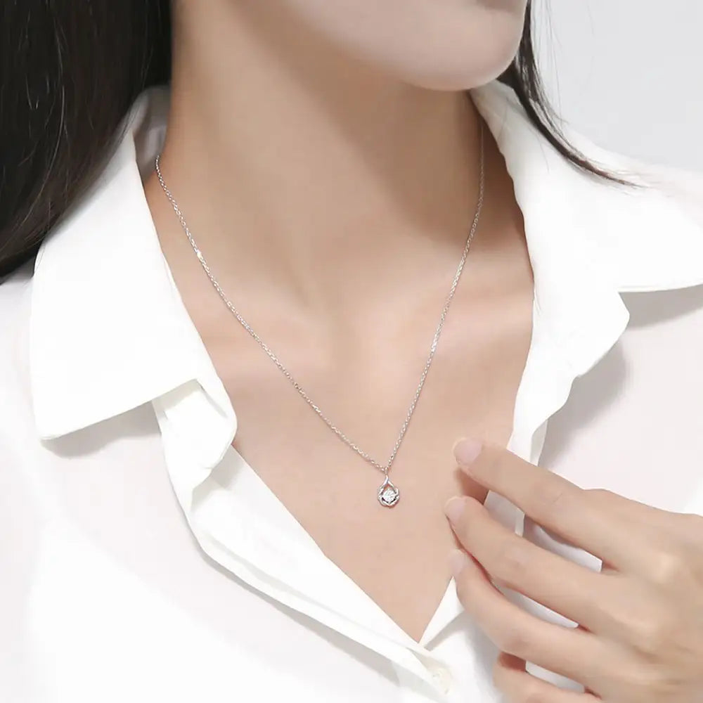 OST - Simulated Diamond 0.3ct Pure Drop Silver Necklace - OST - Jewelry - Harumio