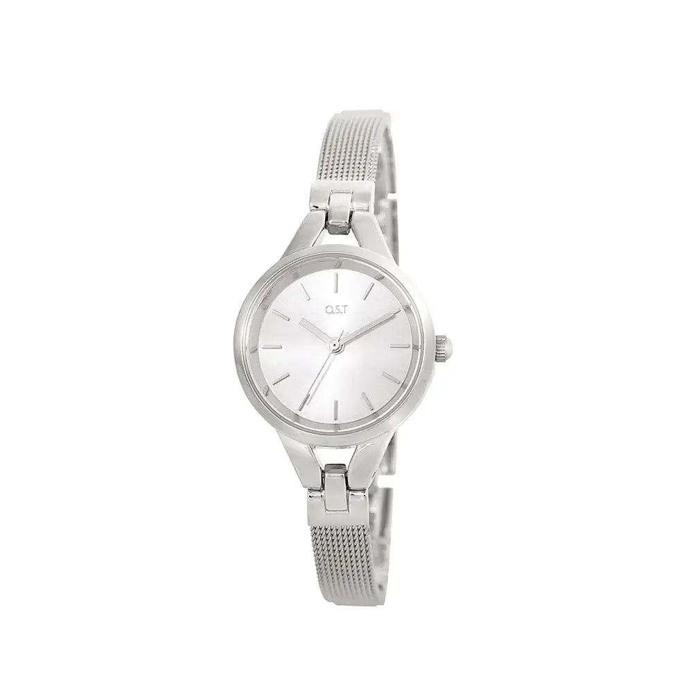 OST - Simple Basic Bracelet Bezel Silver Mesh Watch - OST - Watch - Harumio