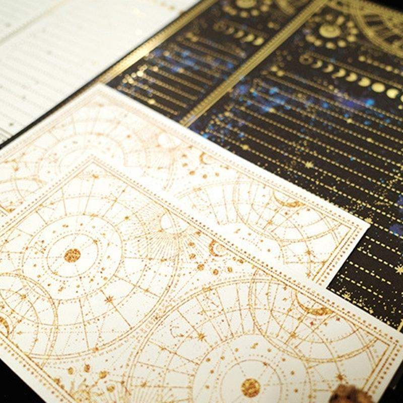 Libet - A5 Gold Leaf Moon Memo Set - Libet - Stationary - Harumio