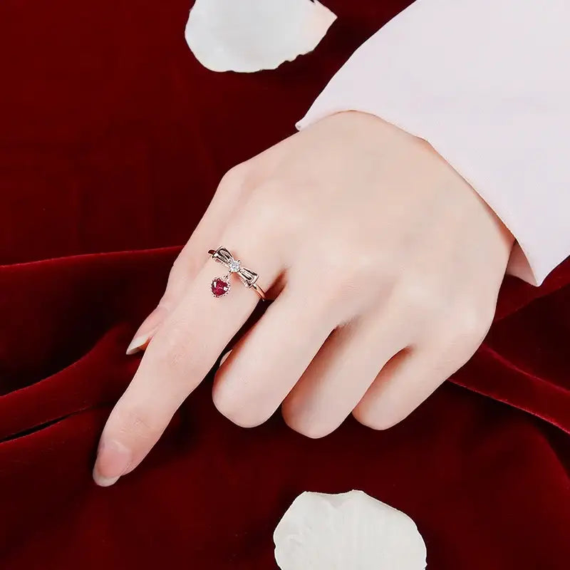 Saint Tail x Clue - Saint Heart Charm Silver Ring - CLUE - Jewelry - Harumio
