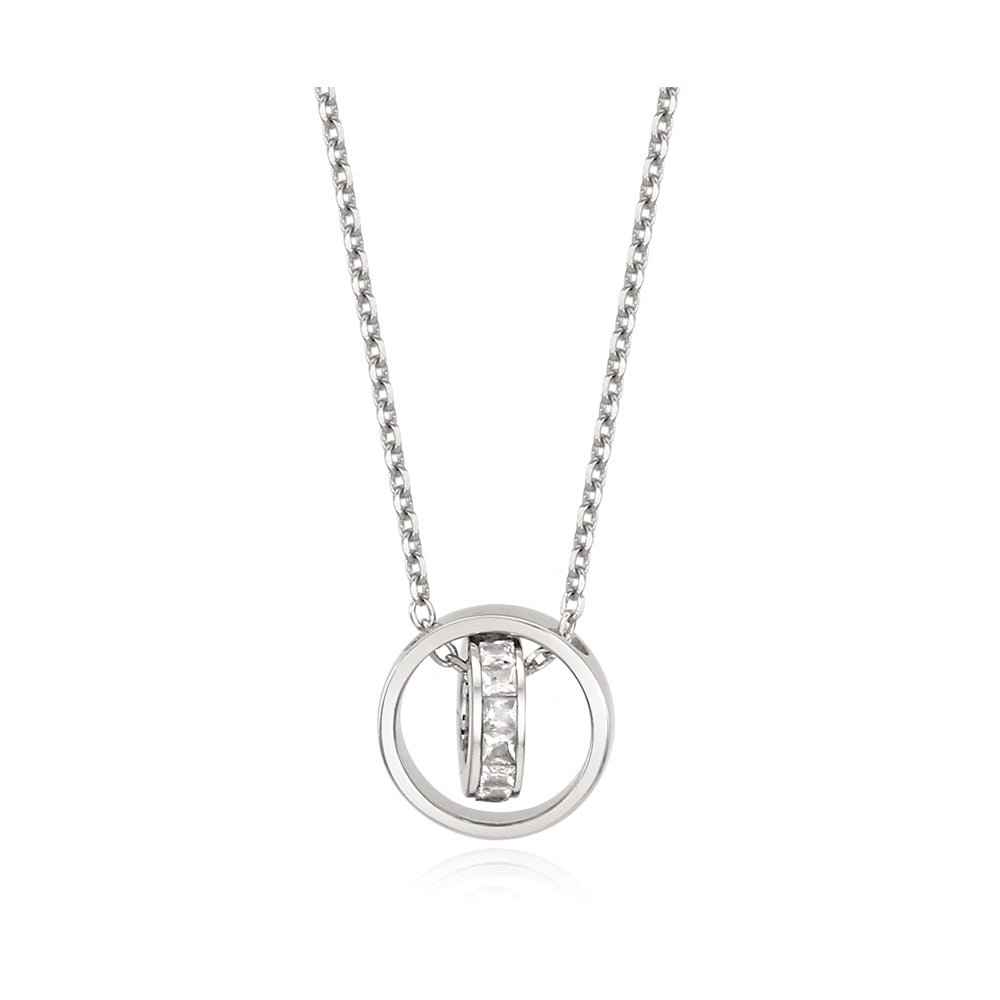 CLUE - Square Stone Link Silver Necklace