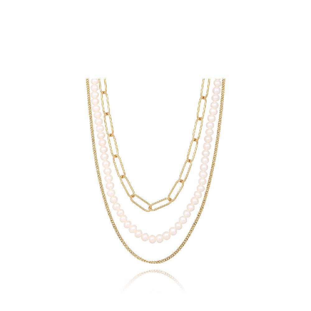 CLUE - C Collection Vintage Multi-Chain Pearl Necklace