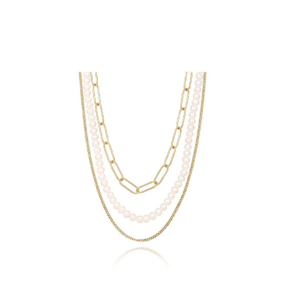 CLUE - C Collection Vintage Multi-Chain Pearl Necklace - CLUE - Jewelry - Harumio