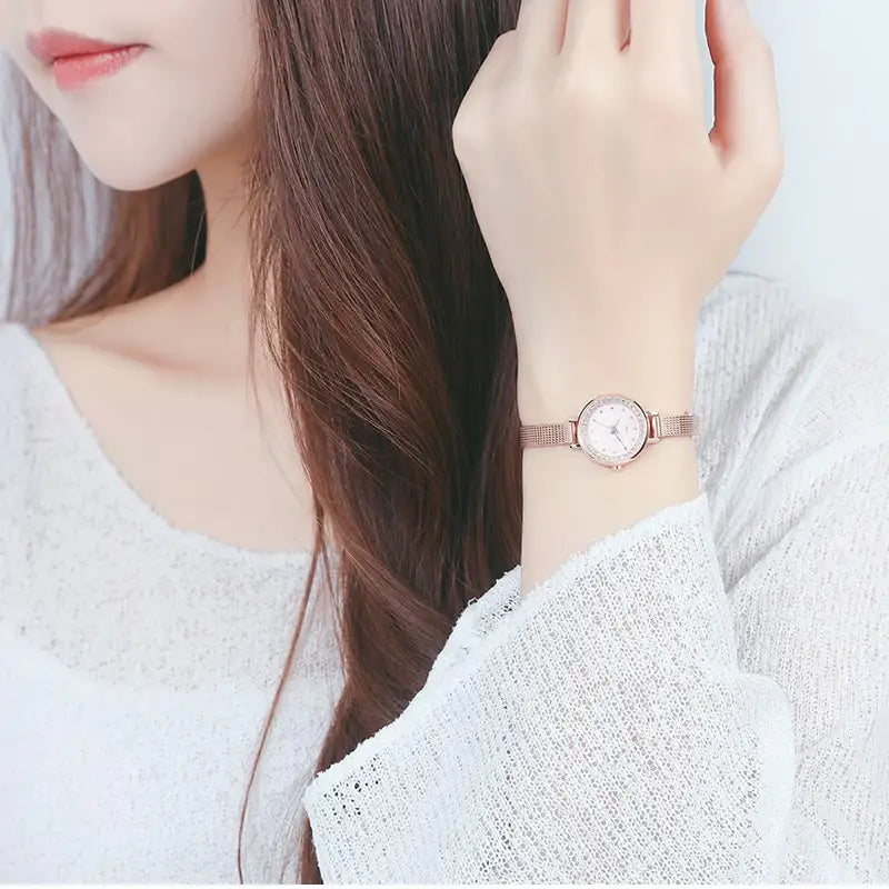 CLUE - Round Cubic Point Mesh Watch - CLUE - Watches - Harumio