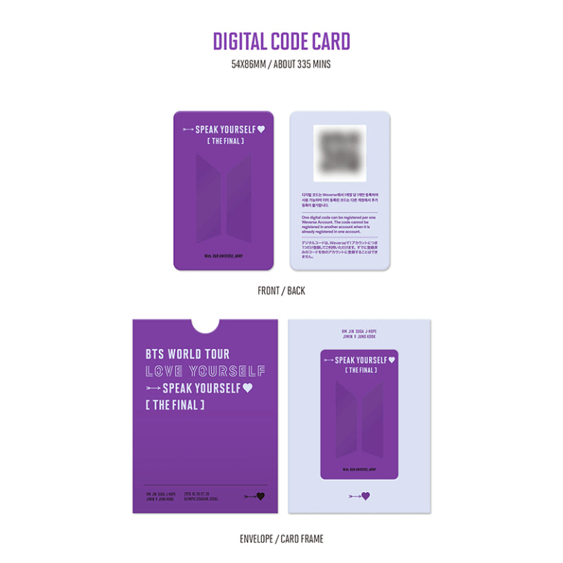 BTS - World Tour 'Love Yourself: Speak Yourself' [The Final] DIGITAL CODE