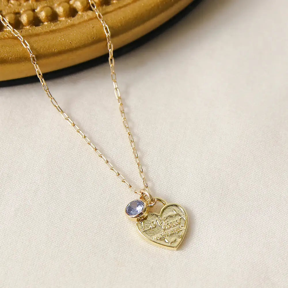 CLUE - 14K Gold Filled Eternal Tanzanite Stone Heart Necklace - CLUE - Jewelry - Harumio