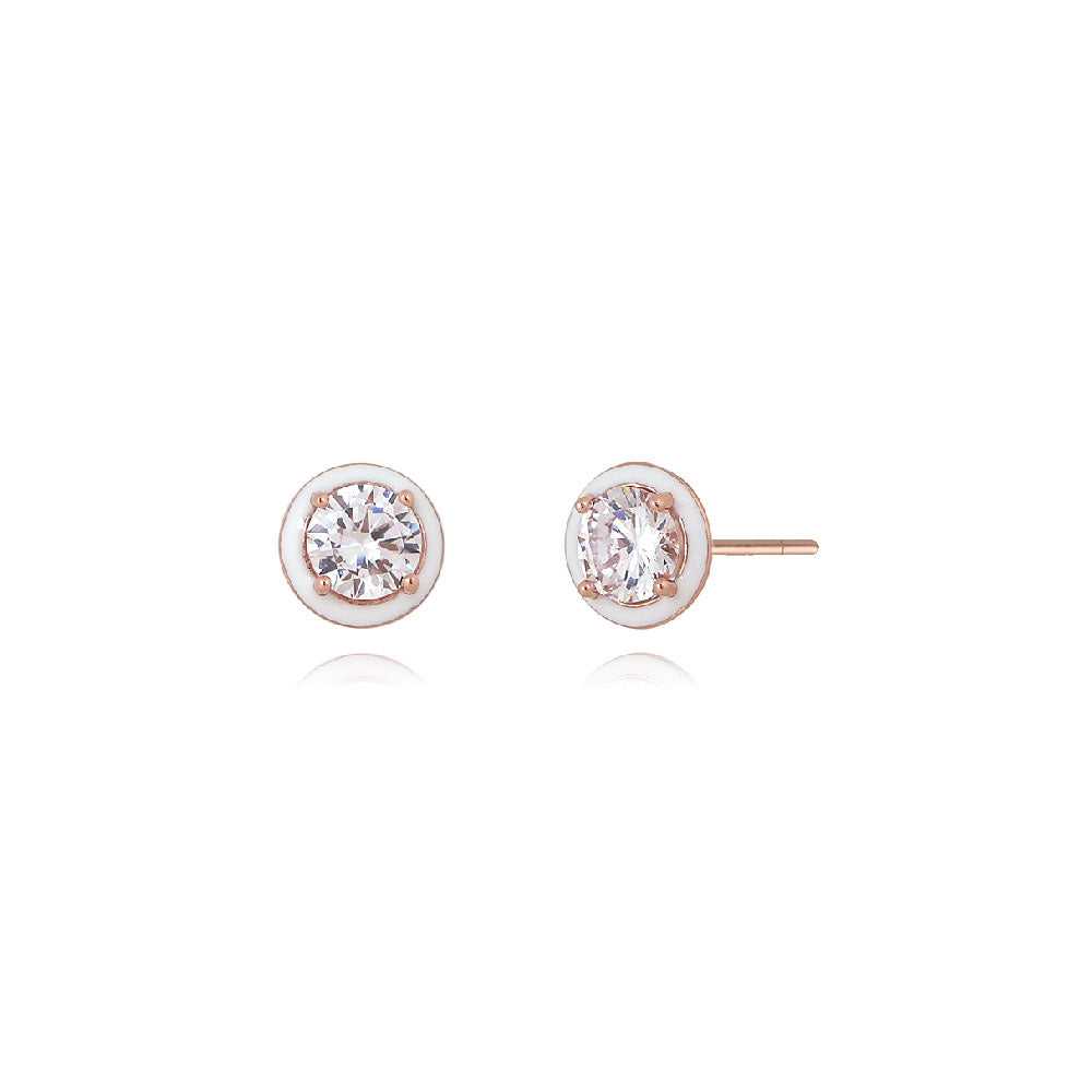 CLUE - Collection Color One Point Silver Earrings