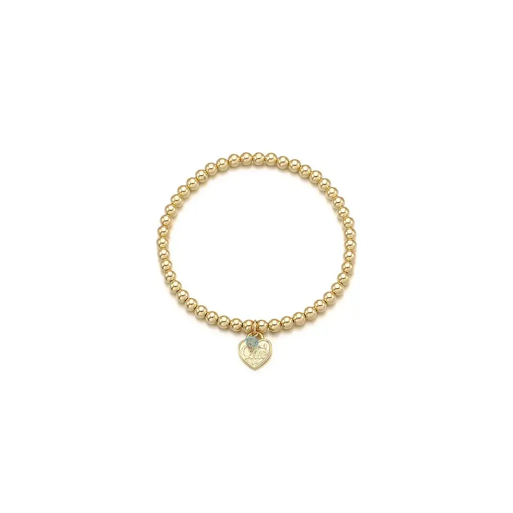 CLUE - 14K Gold Filled Eternal Aquamarine Stone Heart Bracelet - CLUE - Jewelry - Harumio
