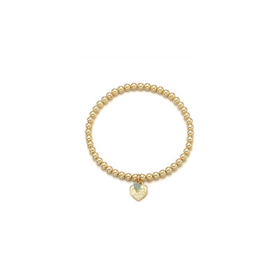 CLUE - 14K Gold Filled Eternal Aquamarine Stone Heart Bracelet