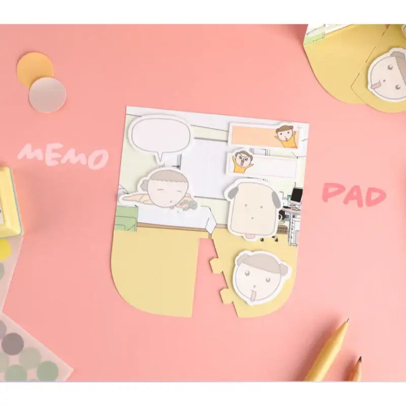 Maru Is a Puppy - Sticky Note - Webtoon Friends - Sticky Memo Pads - Harumio