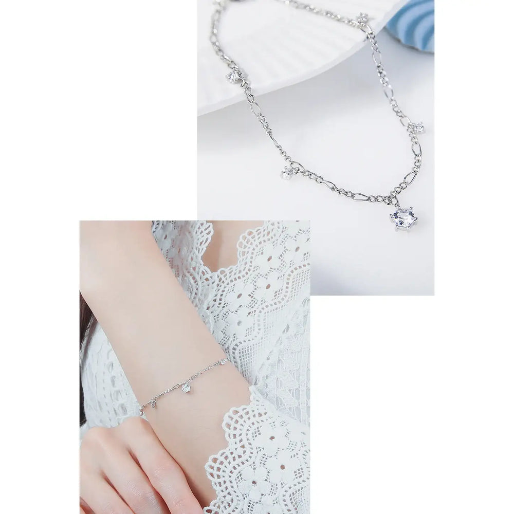CLUE - Shining Cubic Silver Bracelet - CLUE - Jewelry - Harumio