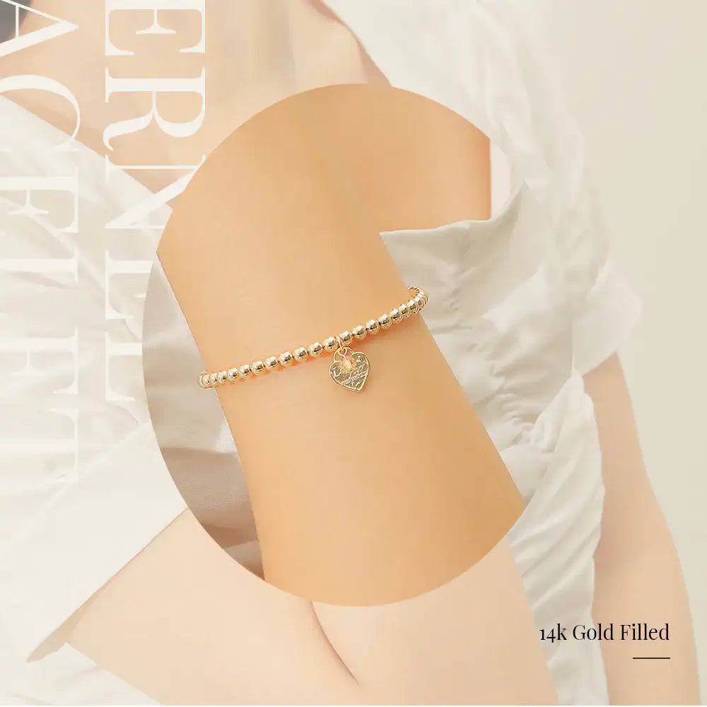 CLUE - 14K Gold Filled Eternal Citrine Stone Heart Bracelet - CLUE - Jewelry - Harumio