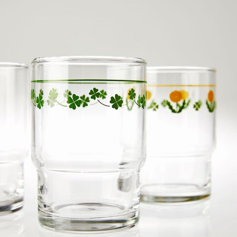 Korean L Dandelion - Clover Glass Cup 4P