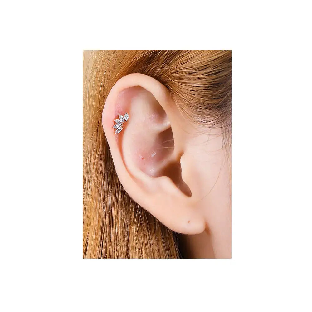 CLUE - Crystal Wing 10K/14K Gold Ear Pierce - CLUE - Jewelry - Harumio