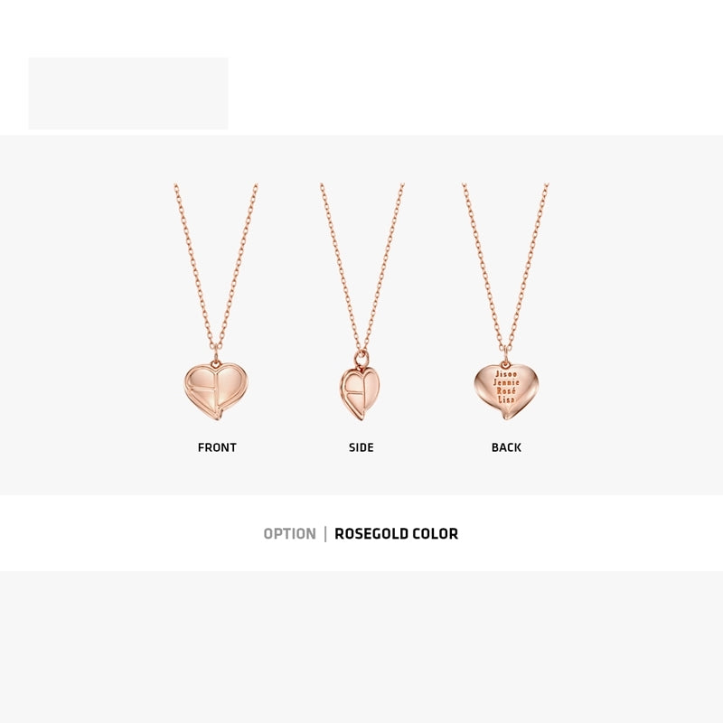 BlackPink - KIND Heart Logo Silver Necklace