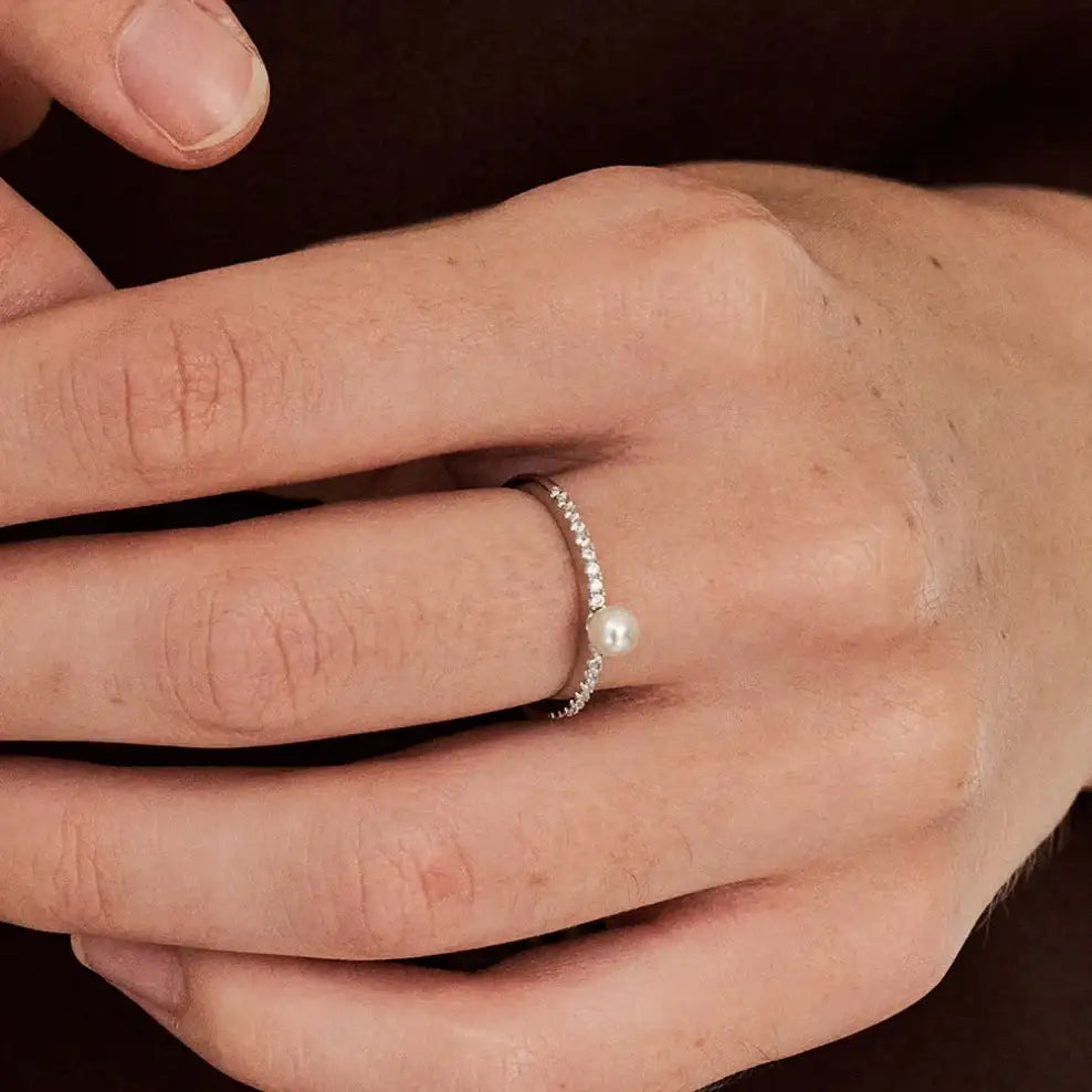 OST - Mini White Pearl Ring - OST - Jewelry - Harumio