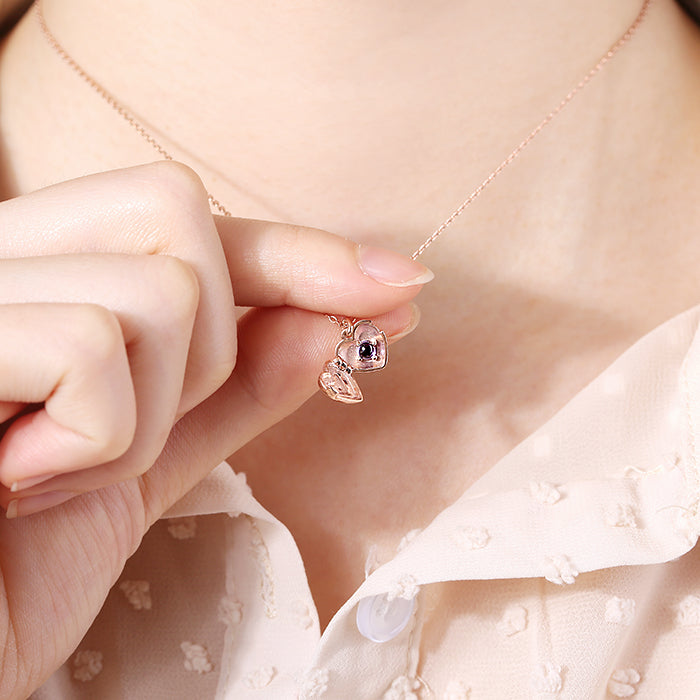 OST - Heart Rose Gold Locket