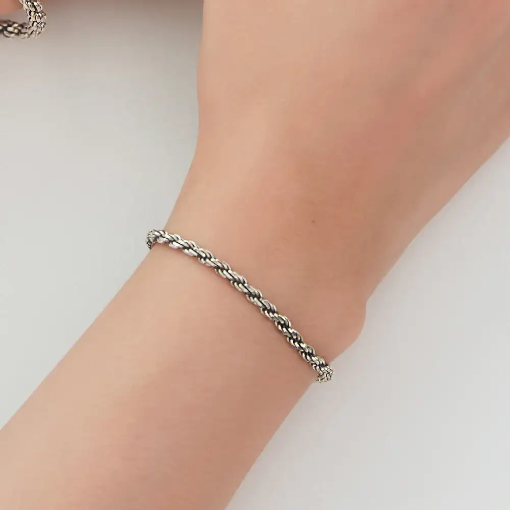 CLUE - Rope Chain Couple Silver Bracelet - CLUE - Jewelry - Harumio
