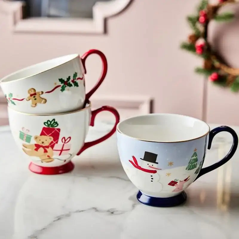 Korean Winter Story - Gold Rim Mug - Modern House - Bowl - Harumio