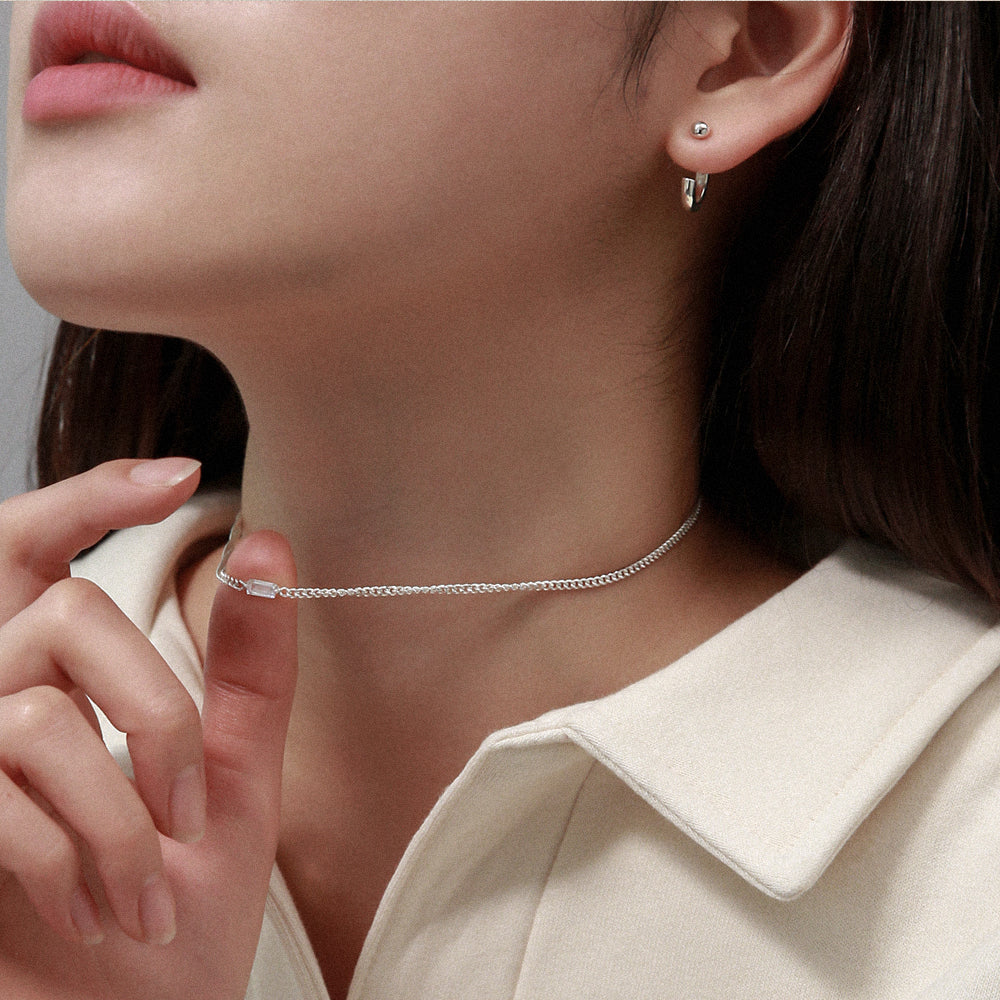 OST - Half Ring Two Way Silver Earrings