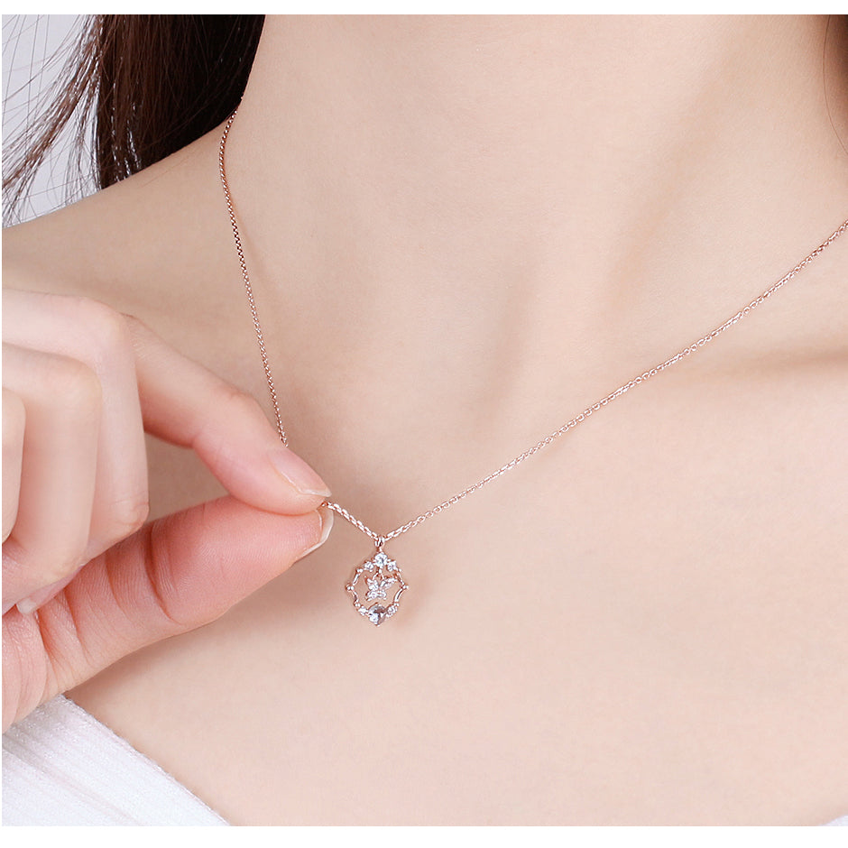 CLUE - Lucky March Butterfly Silver Necklace
