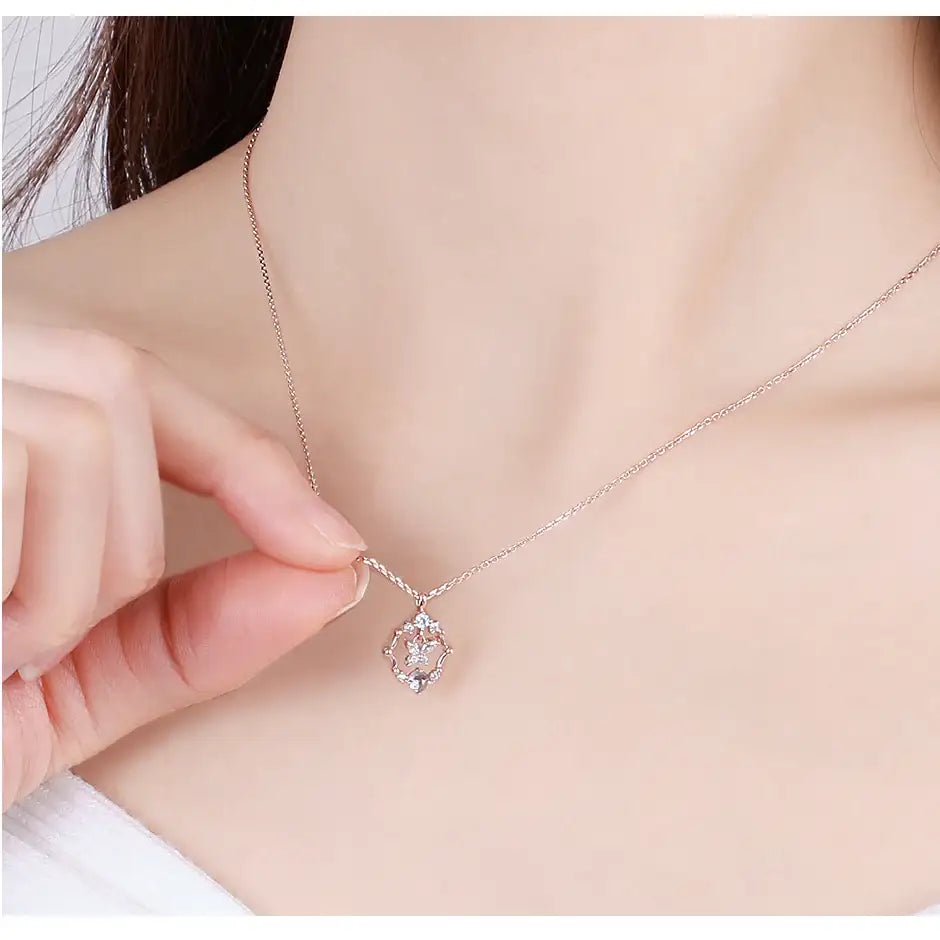 CLUE - Lucky March Butterfly Silver Necklace - CLUE - Jewelry - Harumio