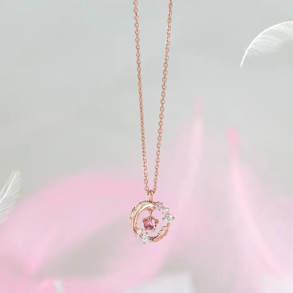 CLUE - Good Fortune January Feather Silver Necklace - CLUE - Jewelry - Harumio