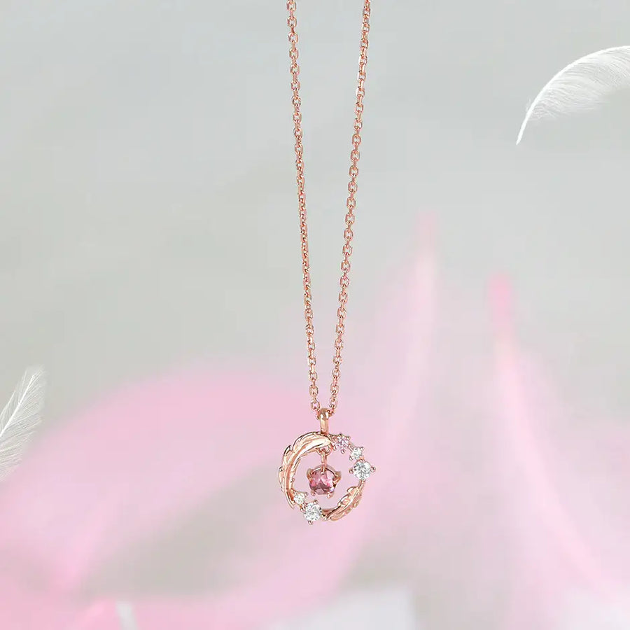 CLUE - Good Fortune January Feather Silver Necklace - CLUE - Jewelry - Harumio