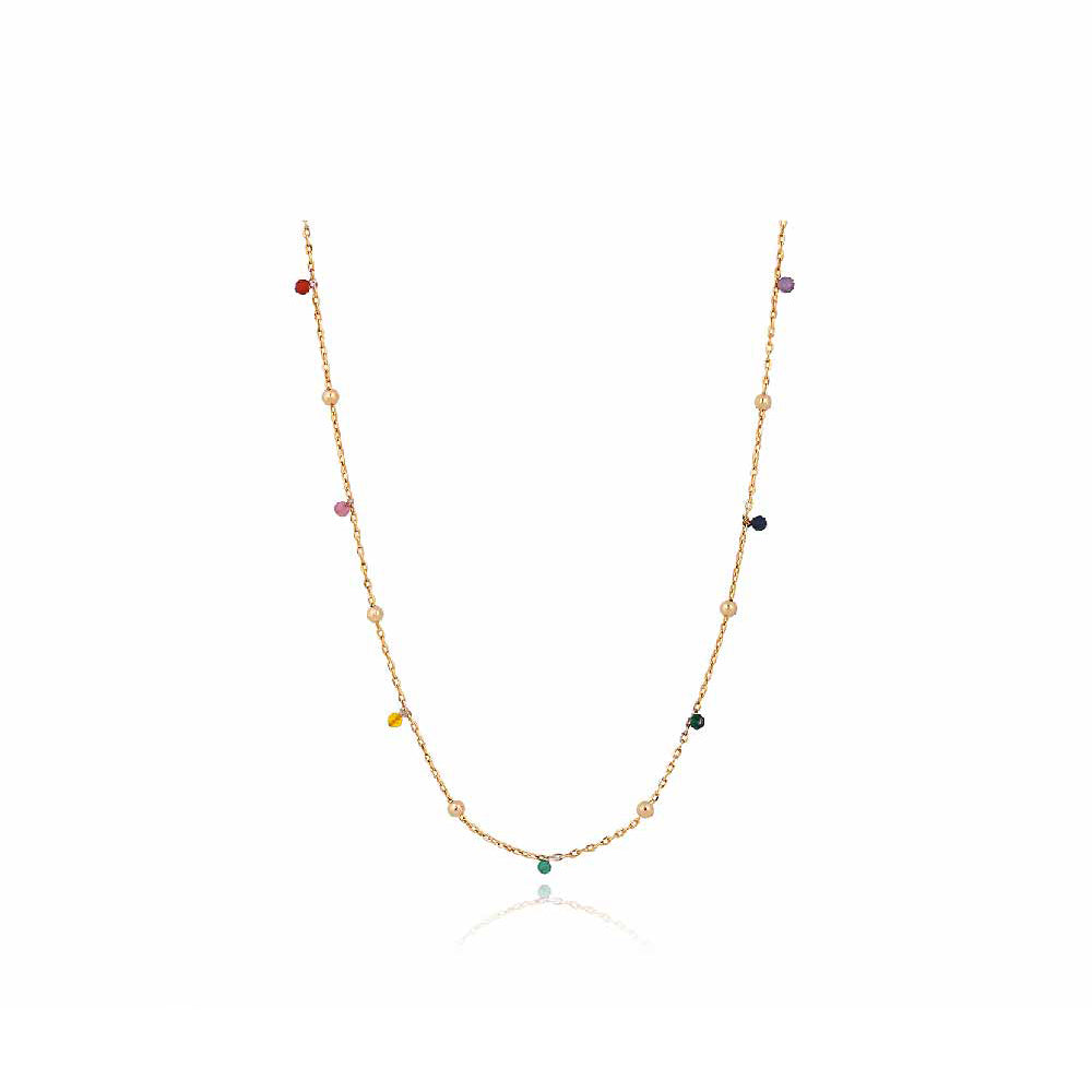 CLUE - C Collection Natural Stone Bead Silver Necklace