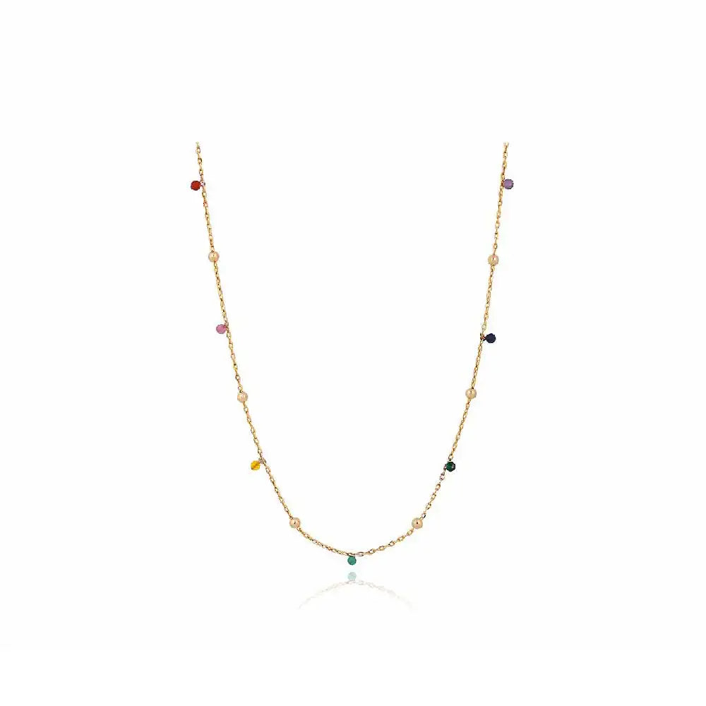 CLUE - C Collection Natural Stone Bead Silver Necklace - CLUE - Jewelry - Harumio