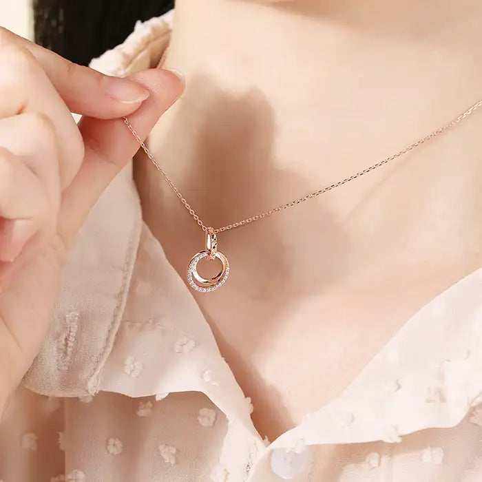 OST - Retro Circular Lock Silver Necklace - OST - Jewelry - Harumio