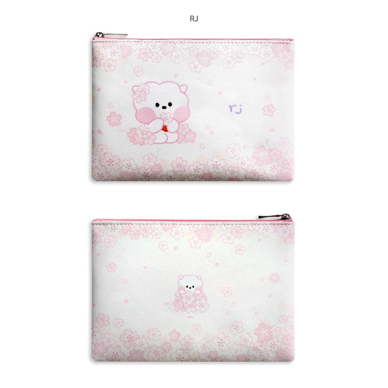 Monopoly x BT21 - Minini Flat PU Pouch - Cherry Blossom