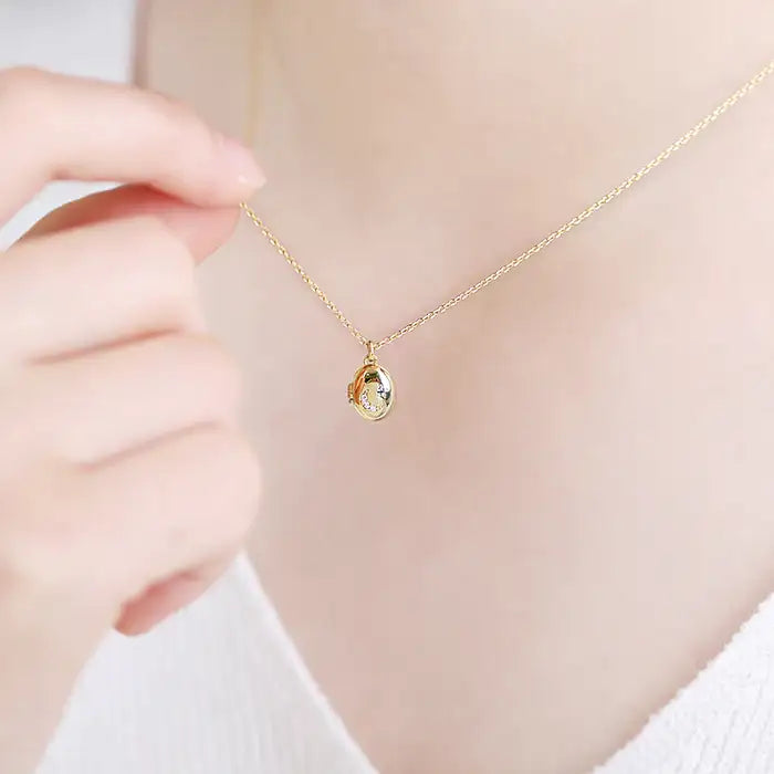 OST - Moon & Star Yellow Gold Locket - OST - Jewelry - Harumio
