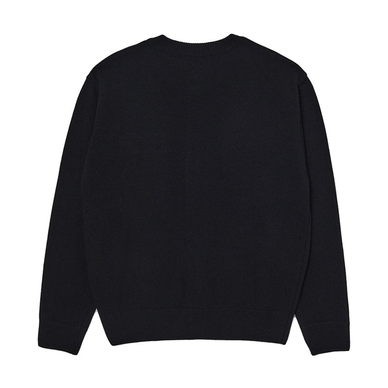 Beyond Closet - Apollo Collection Crew Logo Round Knit Cardigan