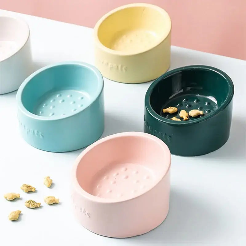 Yog!ssw - Pastel Dot Ceramic Bowl - Jungle Monster - Pet - Harumio