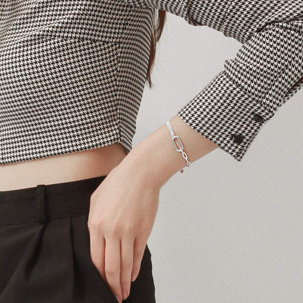 OST - Unbalanced Link Chain Silver Bracelet - OST - Jewelry - Harumio