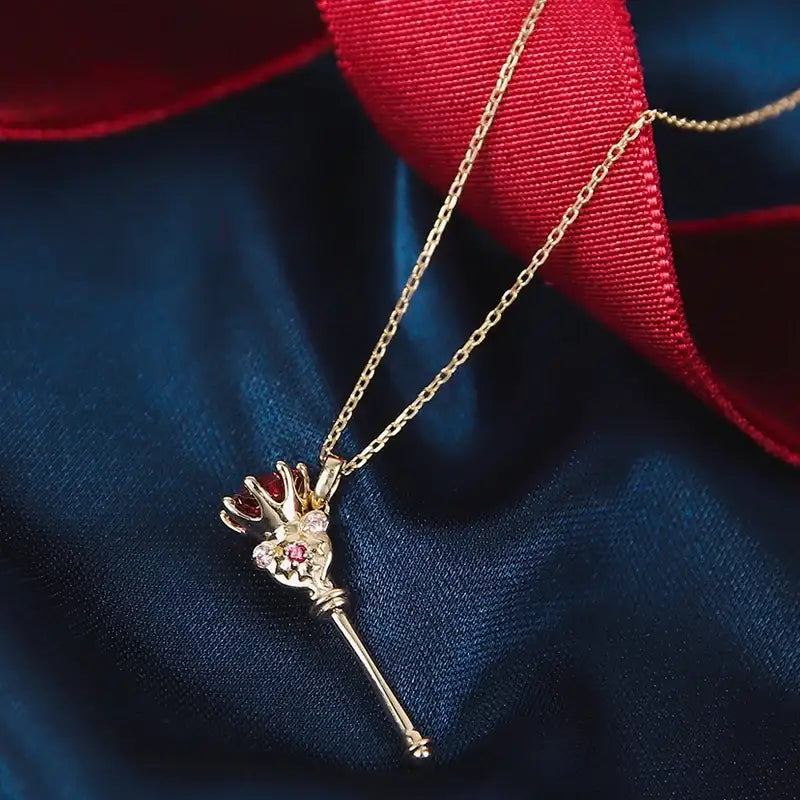 Saint Tail x Clue - Illusion Stick 10k Gold Necklace - CLUE - Jewelry - Harumio