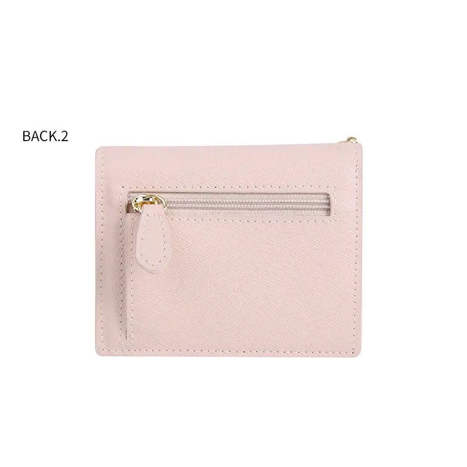 CLUE - Pastel Heart Keyring Pink Bifold Wallet - CLUE - Accessories - Harumio