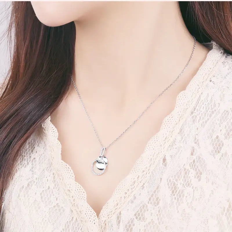 CLUE - Double Circle Silver Necklace - CLUE - Jewelry - Harumio