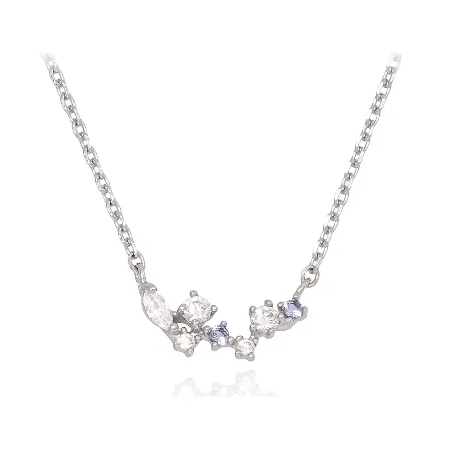 CLUE - Crystal Aqua Silver Necklace - CLUE - Jewelry - Harumio