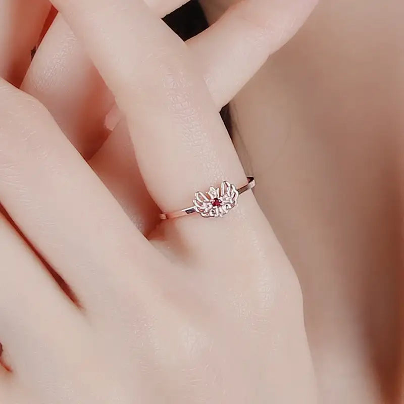 Saint Tail x Clue - Angel Wing Cross 14K Gold Miss Ring - CLUE - Jewelry - Harumio