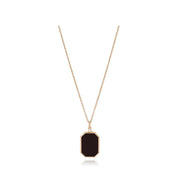 CLUE - C Collection Black Onyx Pendant Rose Gold Necklace - CLUE - Jewelry - Harumio