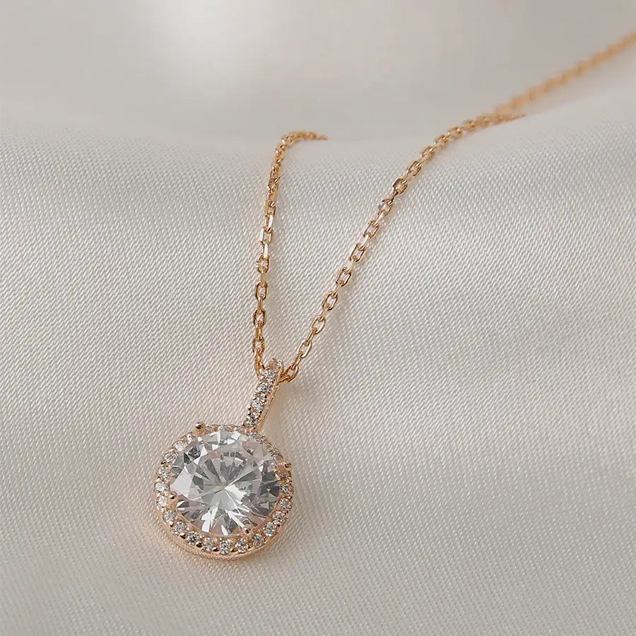 CLUE - Pure Crystal Rose Gold Necklace - CLUE - Jewelry - Harumio